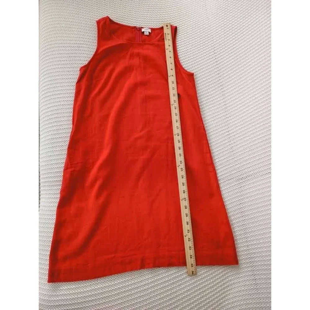 J.CREW Red Linen Blnd Sleeveless Shift Dress Fits S NWOT Minimalist Classic $148